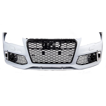 Sport Stoßstange Vorne mit Grill Schwarz für AUDI A7 4G Sportback Pre-Facelift 2010-2014 RS7 Stil