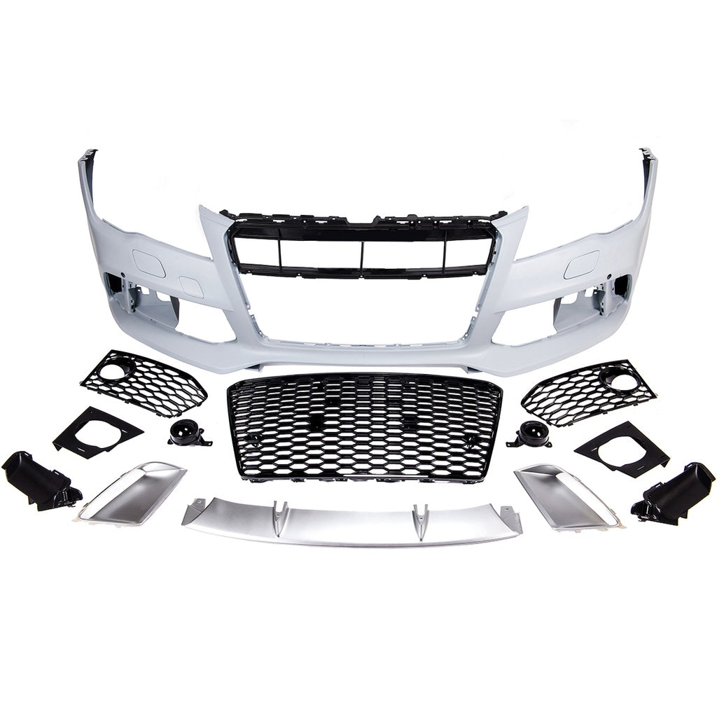 Sport Stoßstange Vorne mit Grill Schwarz für AUDI A7 4G Sportback Pre-Facelift 2010-2014 RS7 Stil
