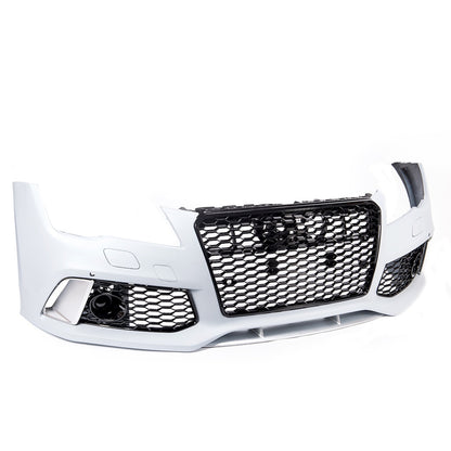 Sport Stoßstange Vorne mit Grill Schwarz für AUDI A7 4G Sportback Pre-Facelift 2010-2014 RS7 Stil