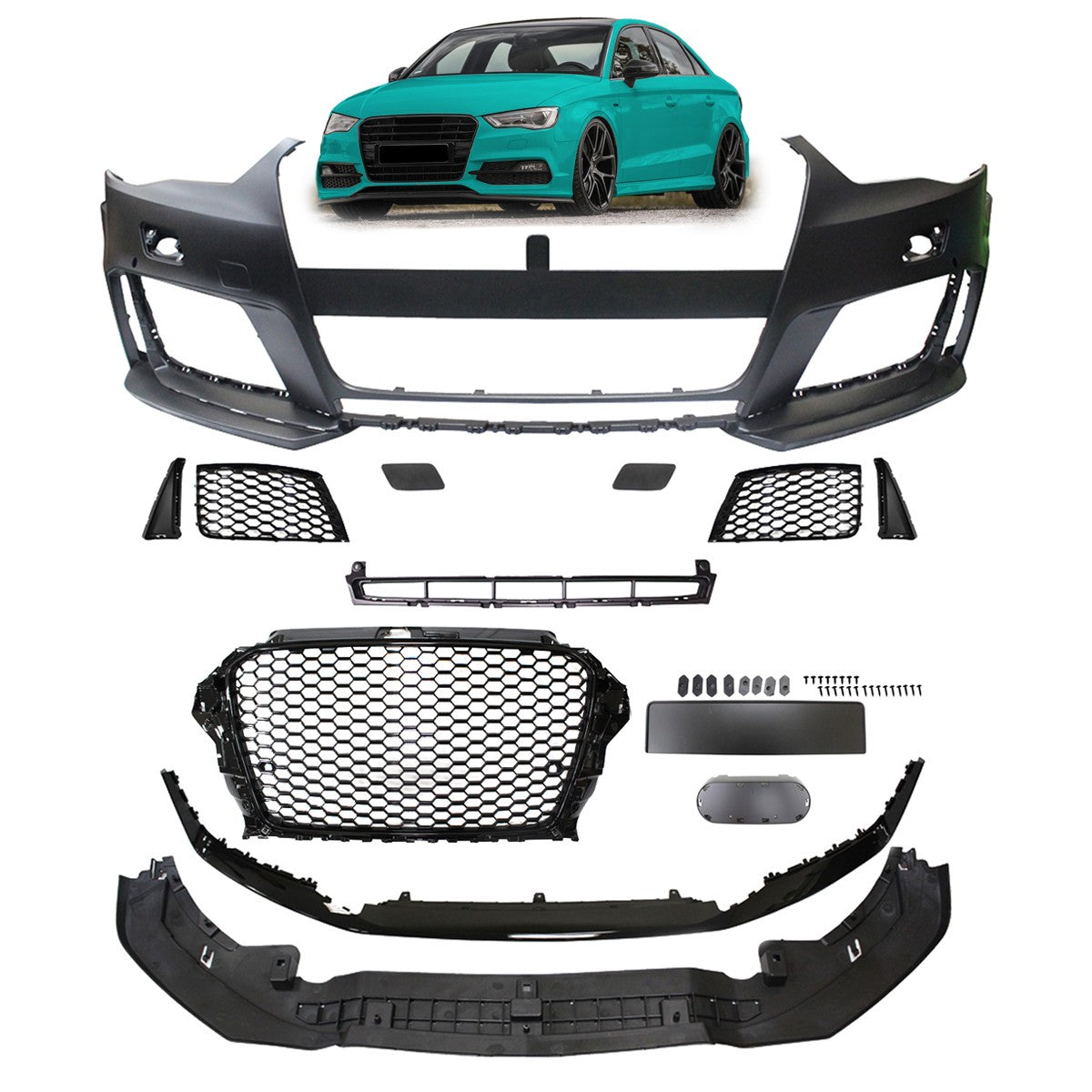 Frontstoßstange mit Kühlergrill PDC SRA passend für Audi A3 8V Sportback 2012-2015