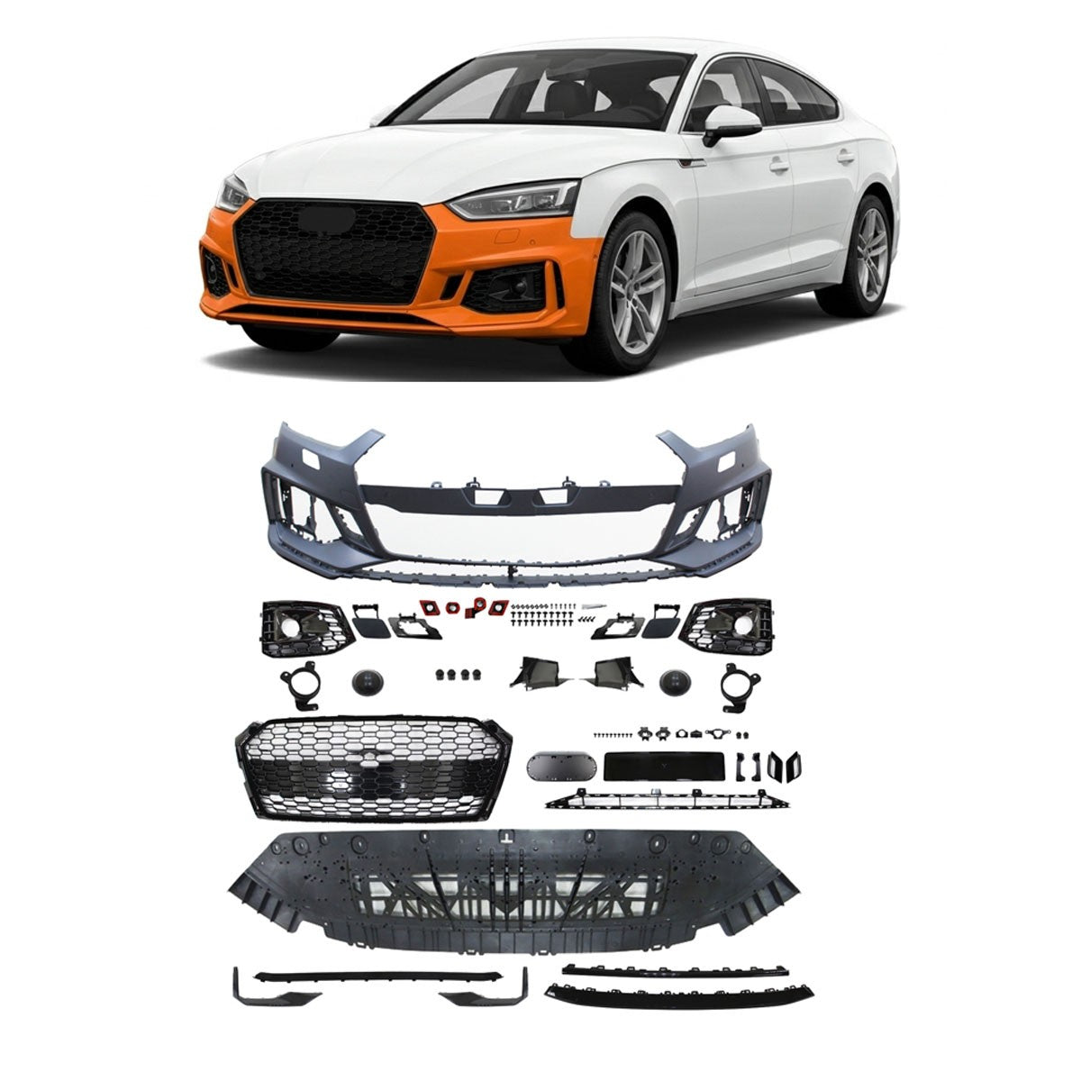 Frontstoßstange mit Grill PDC SRA passend für Audi A5 F5 2015-2019