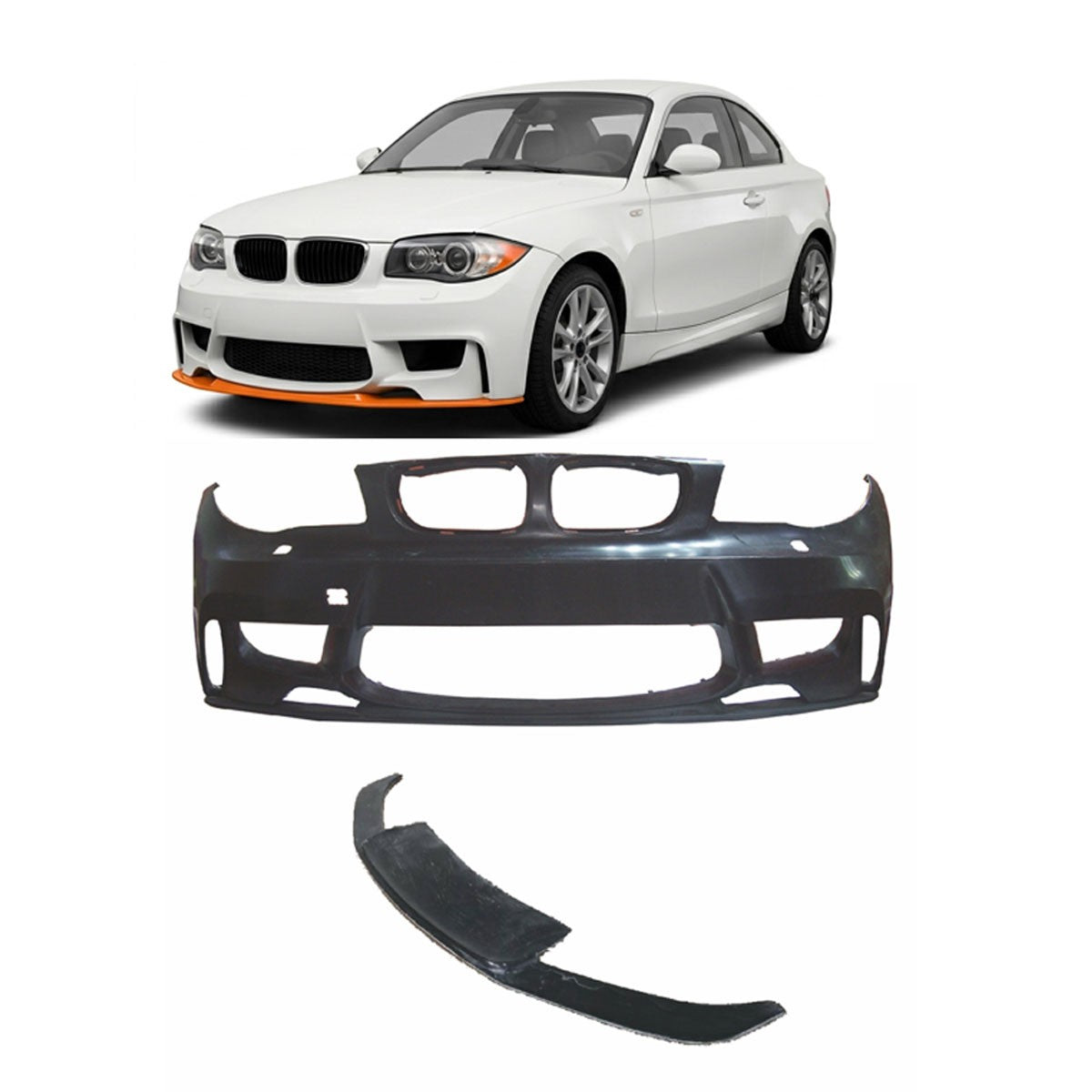 Sport Frontsplitter Matt Schwarz passend für BMW 1er (E81-E88) 2004-2013