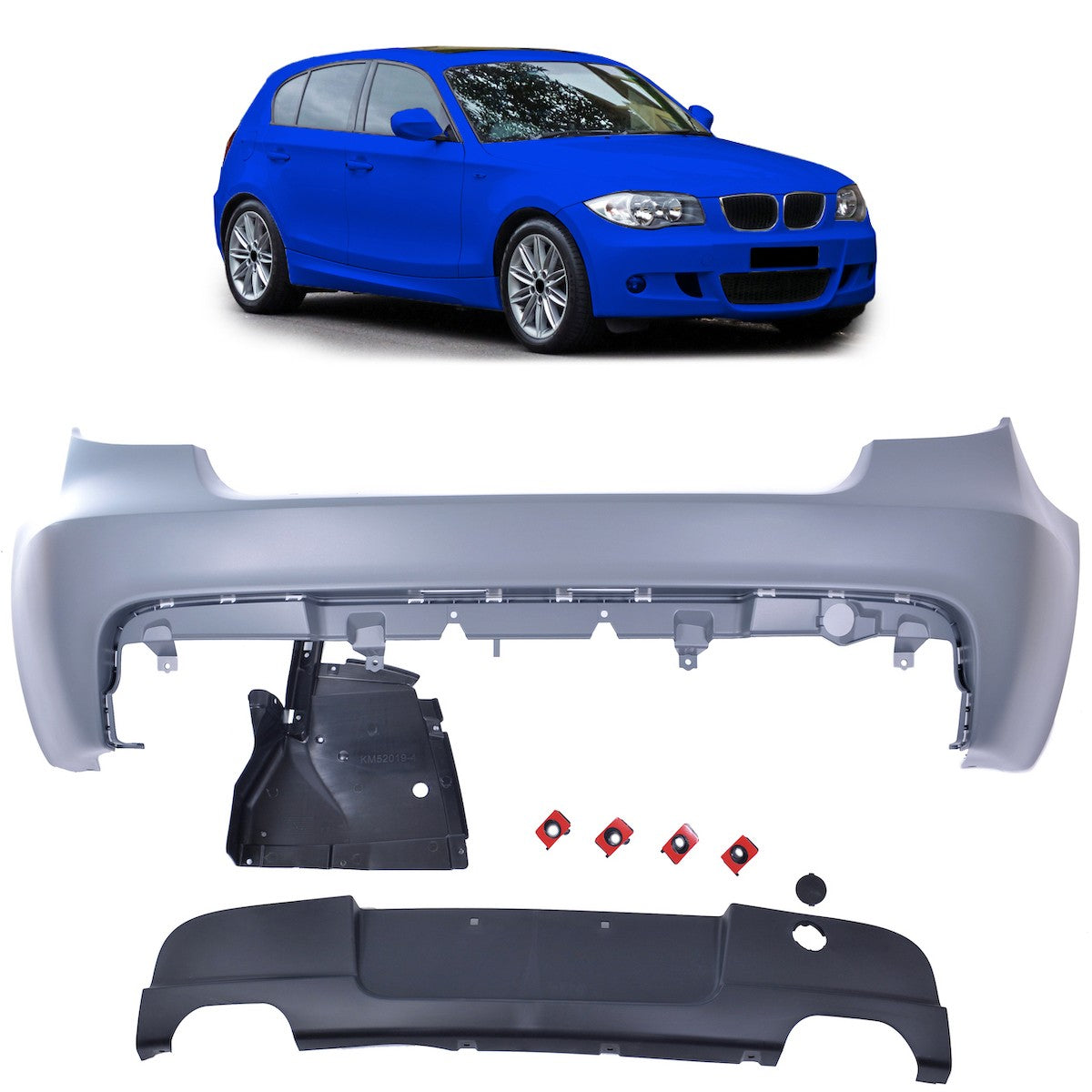 Heckstoßstange mit Diffusor passend für BMW 1er E81 E87 Schrägheck 2004-2011