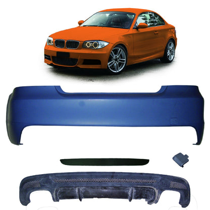 Sport Heckstoßstange mit Diffusor passend für BMW 1er E82 E88 2007-2013