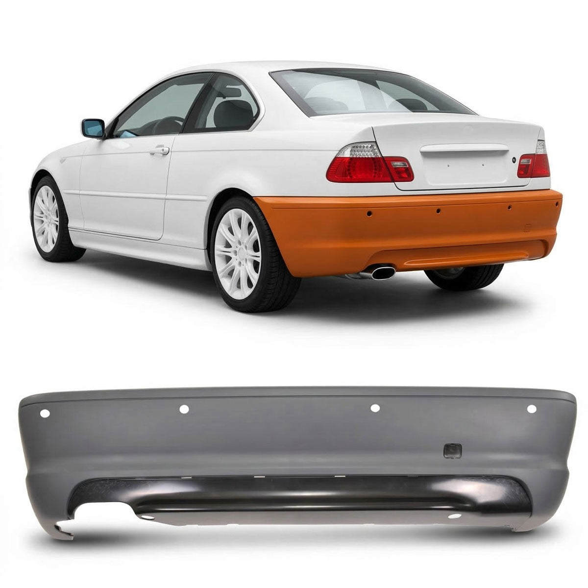Heckstoßstange PDC Diffusor passend für BMW E46 Coupé Cabrio 1999-2006