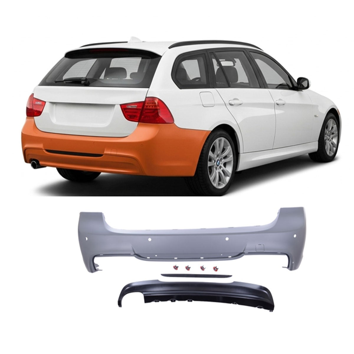 Heckstoßstange PDC Diffusor passend für BMW 3er E91 Touring 2005-2011