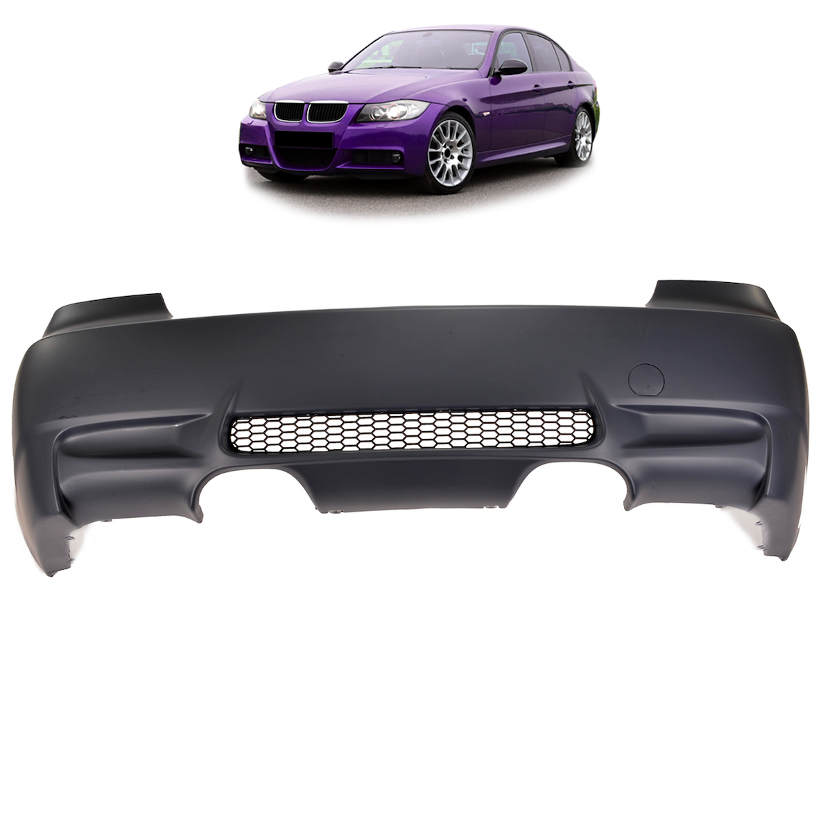 Heckstoßstange mit Diffusor passend für BMW 3er (E90) Limousine 2005-2011