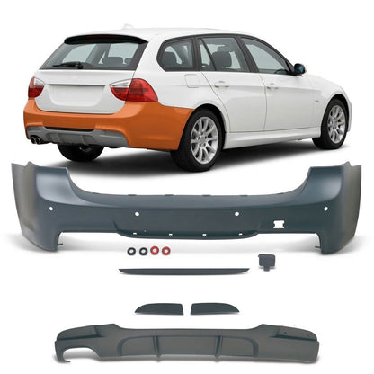 Heckstoßstange mit PDC & Diffusor passend für BMW 3er E91 Touring 2005-2011