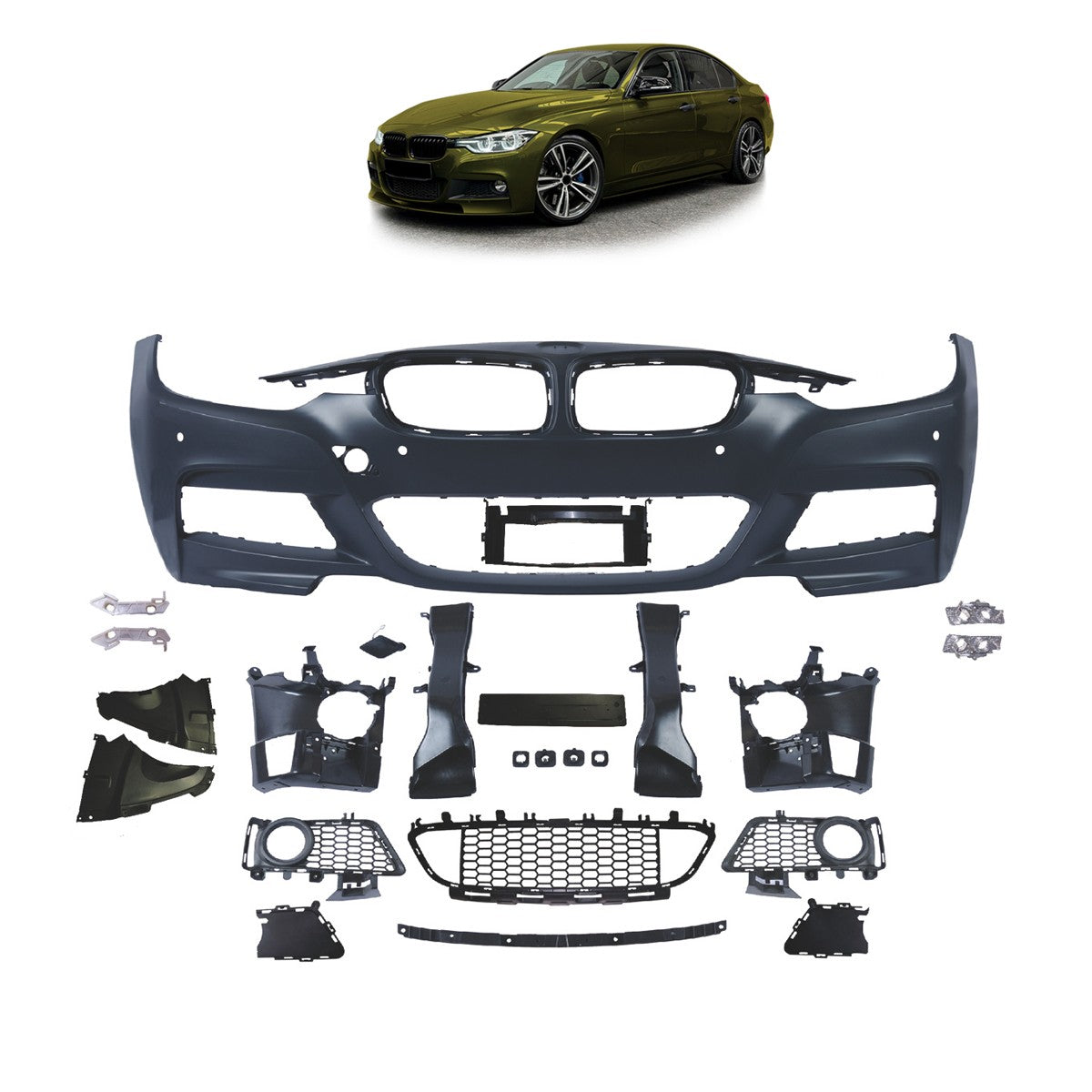Sportfrontstoßstange mit SRA PDC passend für BMW 3er F30 F31 2011-2015
