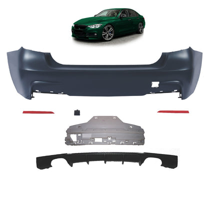 Heckstoßstange Sport mit Diffusor passend für BMW 3 (F30) Limousine 2011-2018