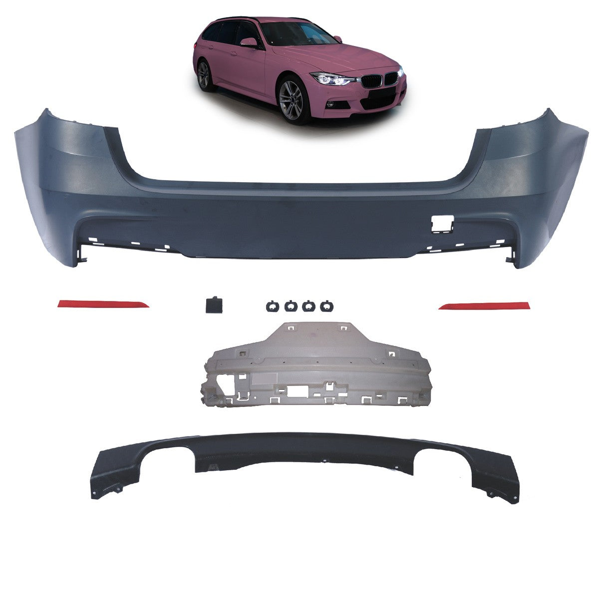 Sportheckstoßstange mit Diffusor passend für BMW 3er F31 Touring 2011-2018