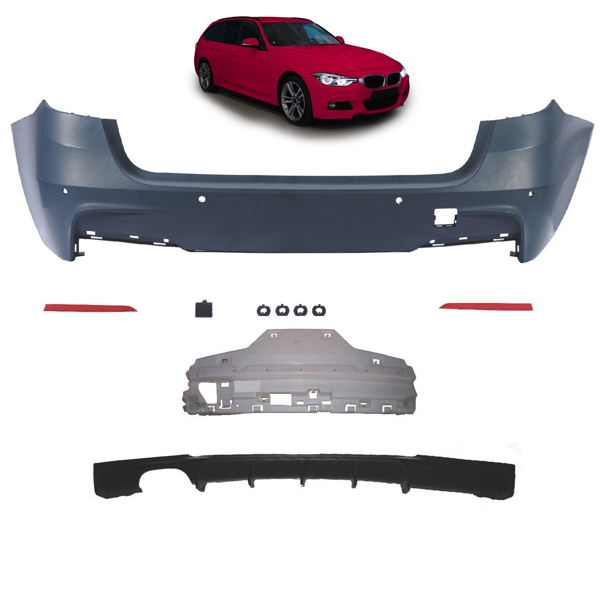 Sportheckstoßstange mit Diffusor passend für BMW 3er F31 Touring 2011-2019