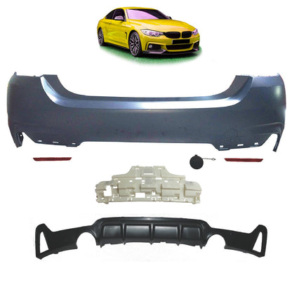 Sport-Heckstoßstange mit Diffusor passend für BMW 4er F32 F33 2013-2020