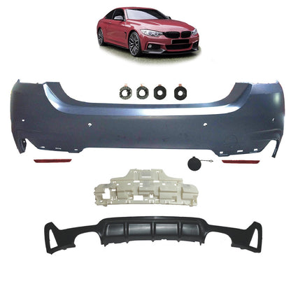Sport-Heckstoßstange mit Diffusor passend für BMW 4er F32 F33 2013-2020