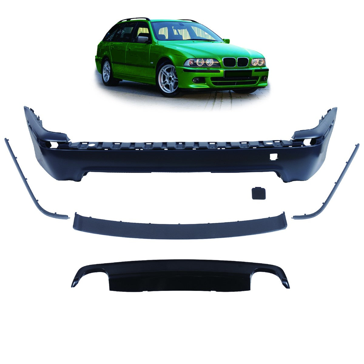 Sport-Heckstoßstange mit Diffusor passend für BMW 5er E39 Touring 1995-2003