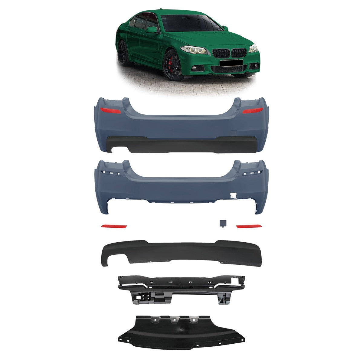 Heckstoßstange mit PDC Diffusor passend für BMW 5er F10 2010-2017