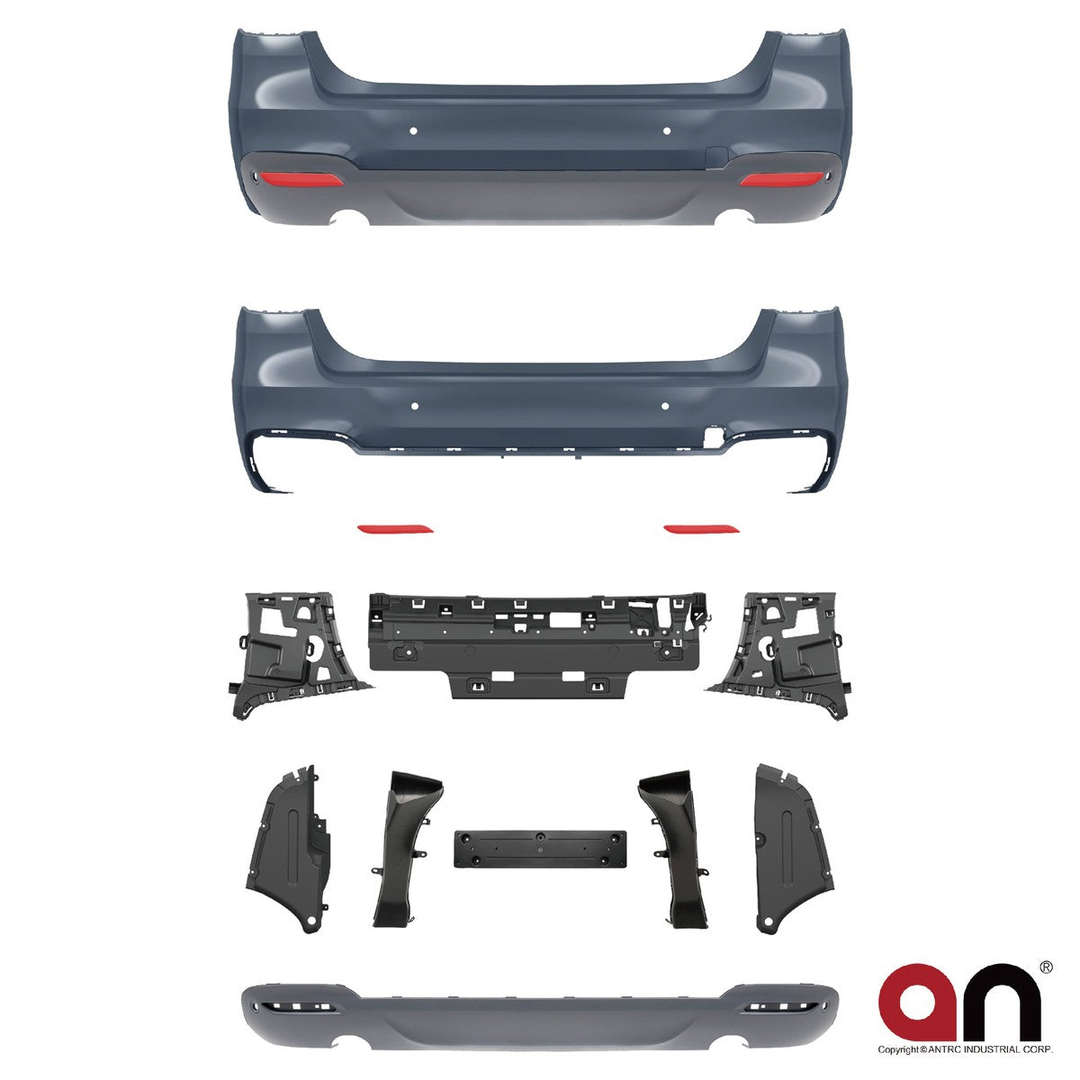 Sport Heckstoßstange mit Diffusor passend für BMW 3er GT (F34) 2013-2020