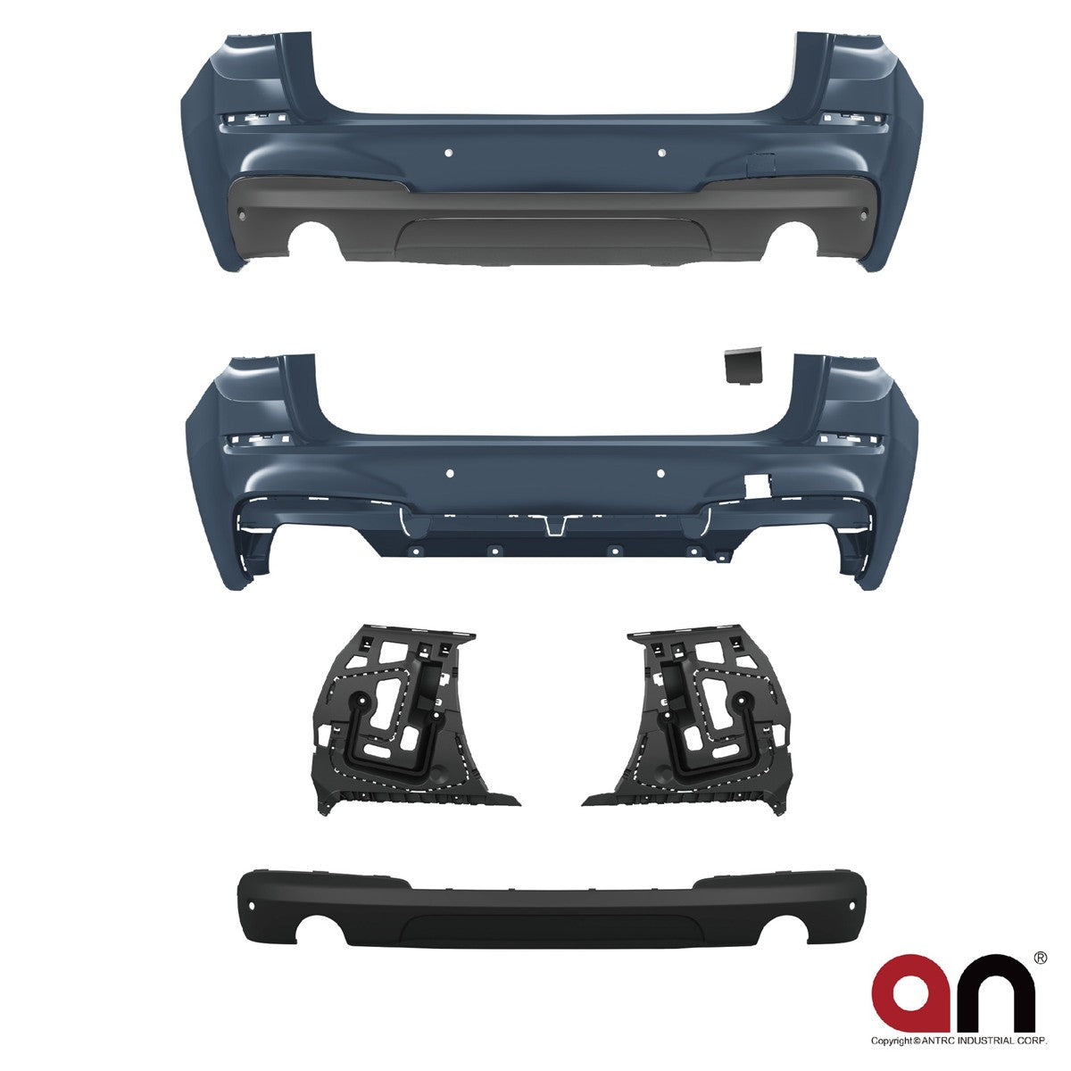 Sport Heckstoßstange mit Diffusor passend für BMW 5 (F07) Gran Turismo 2009-2013