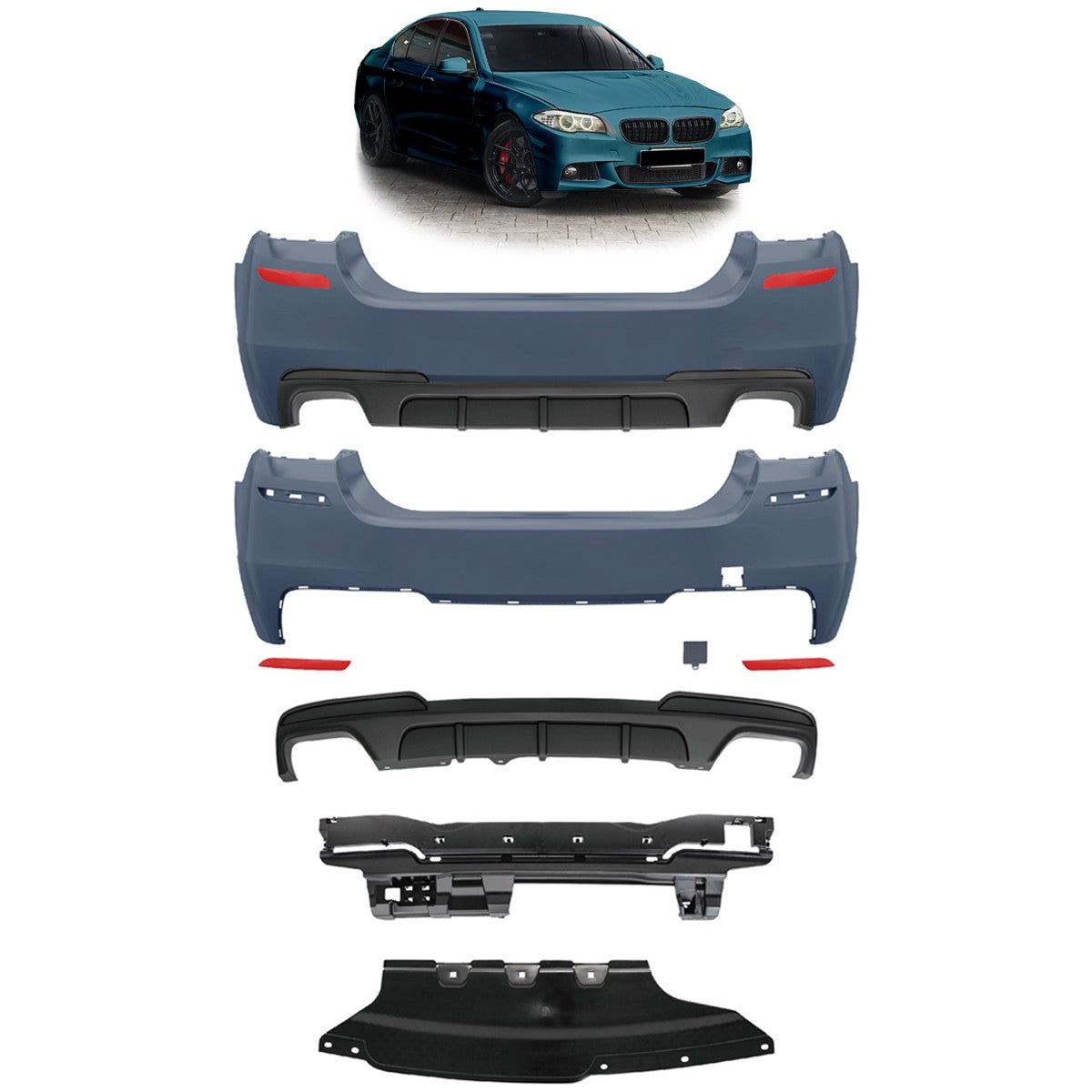Heckstoßstange mit PDC Diffusor passend für BMW 5er F10 2010-2017