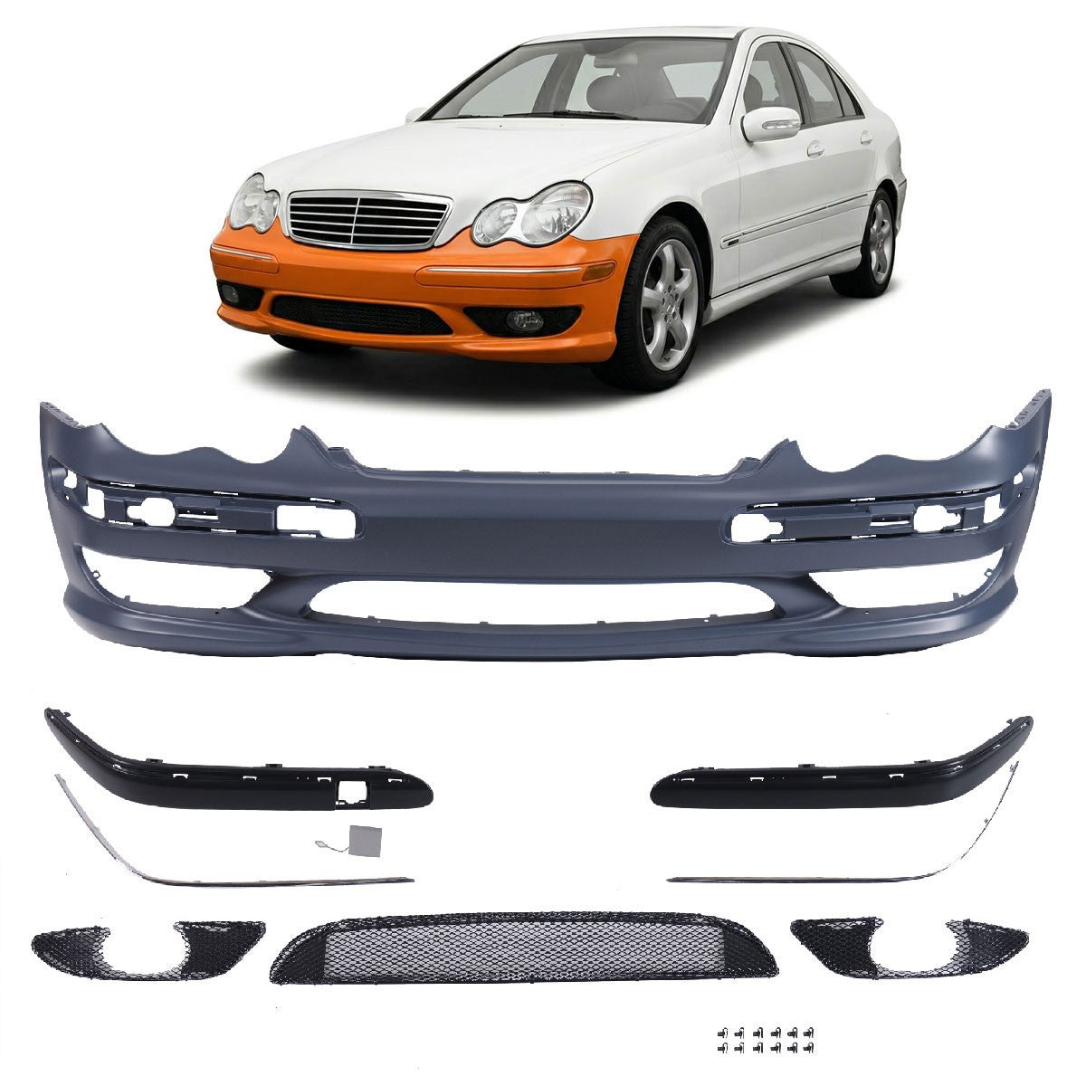 Sport Frontstoßstange passend für Mercedes C-Klasse W203 S203 2000-2007
