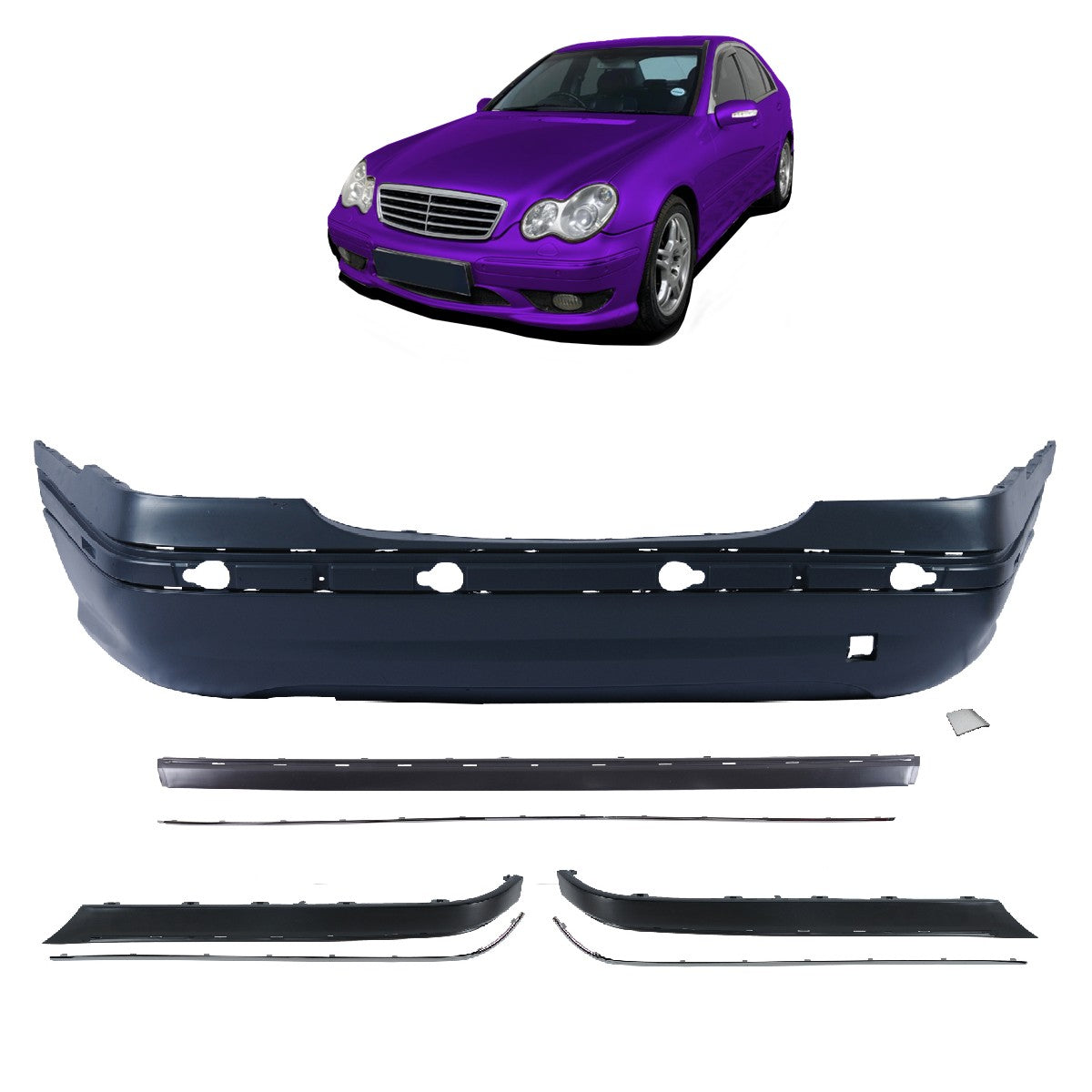 Heckstoßstange passend für Mercedes C-Klasse W203 Limousine 2000-2007