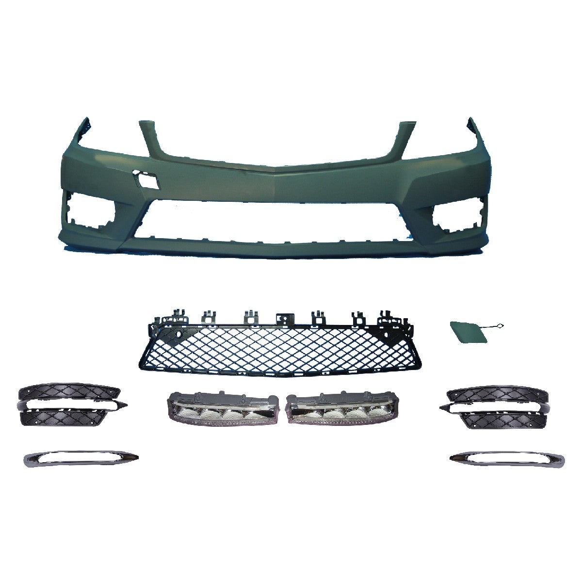 Sport Frontstoßstange mit LED Tagfahrlicht passend für Mercedes C-Klasse W204 2007-2015