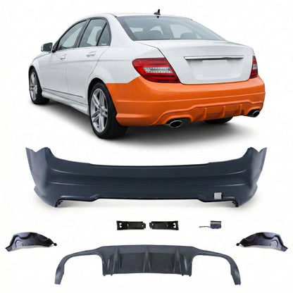 Heckstoßstange Sport & Diffusor passend für Mercedes C-Klasse W204 C204 2007-2015