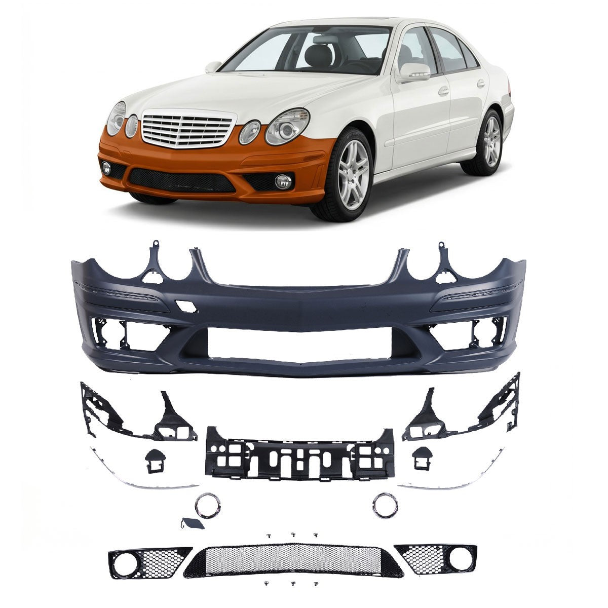 Frontstoßstange SRA passend für Mercedes E-Klasse W211 2006-2009