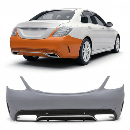 Heckstoßstange mit Diffusor passend für Mercedes C-Klasse W205 2015-2018