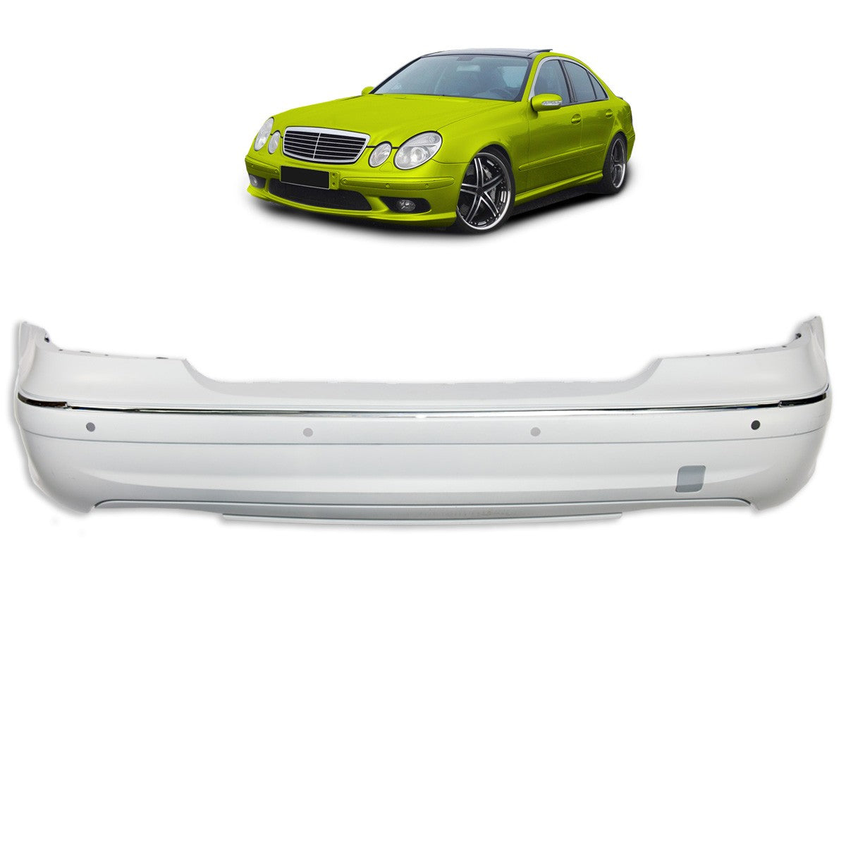 Heckstoßstange mit PDC passend für Mercedes E-Klasse W211 Limousine 2002-2006