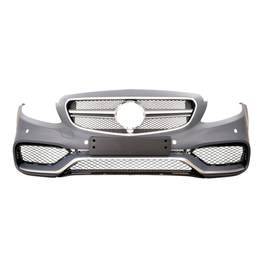 Sport Stoßstange Front PDC Grille Schwarz für Mercedes C-Klasse Pre-Facelift 2015-2018