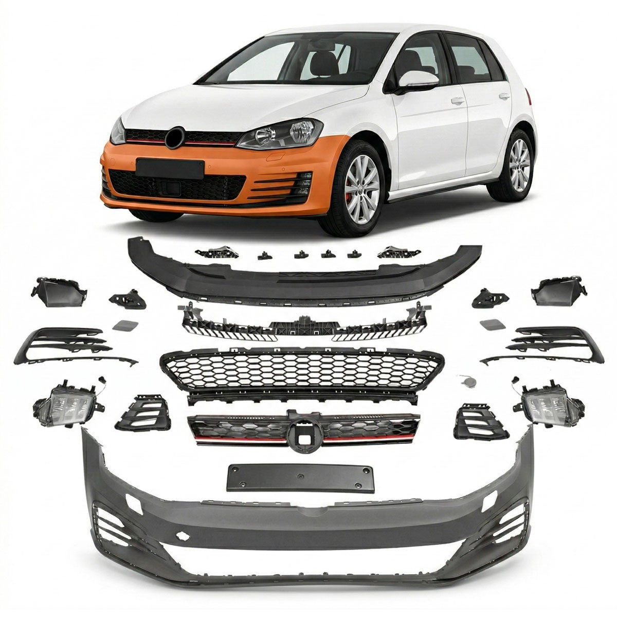 Frontstoßstange mit LED Tagfahrlicht passend für VW Golf 7 2012-2017