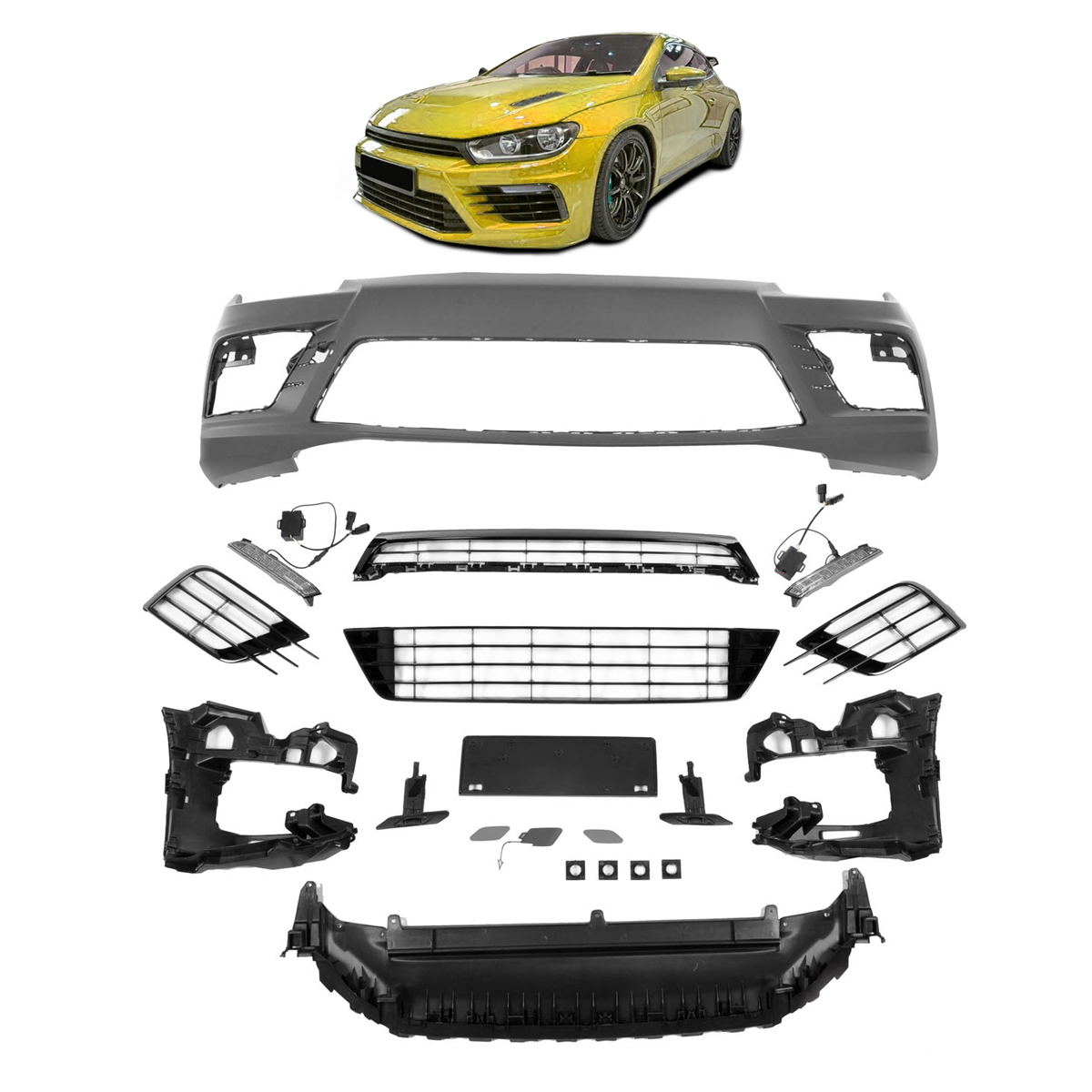 Frontstoßstange mit LED Tagfahrlicht passend für VW Scirocco III 2014-2017