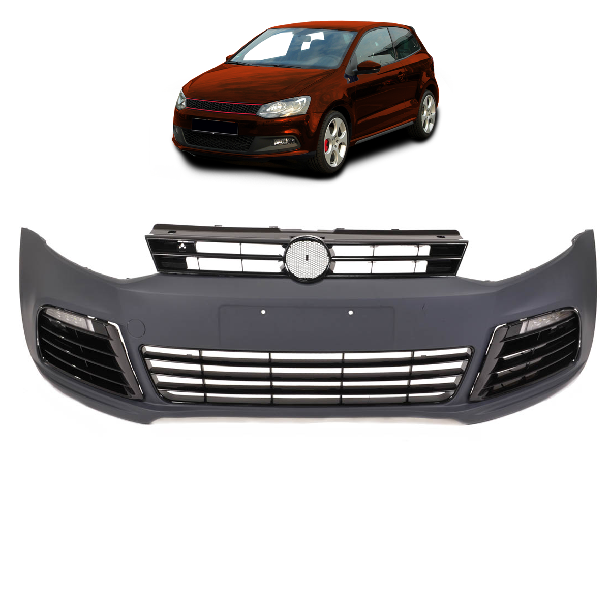 Frontstoßstange mit Grill passend für VW Polo V 6R 6C 2009-2017