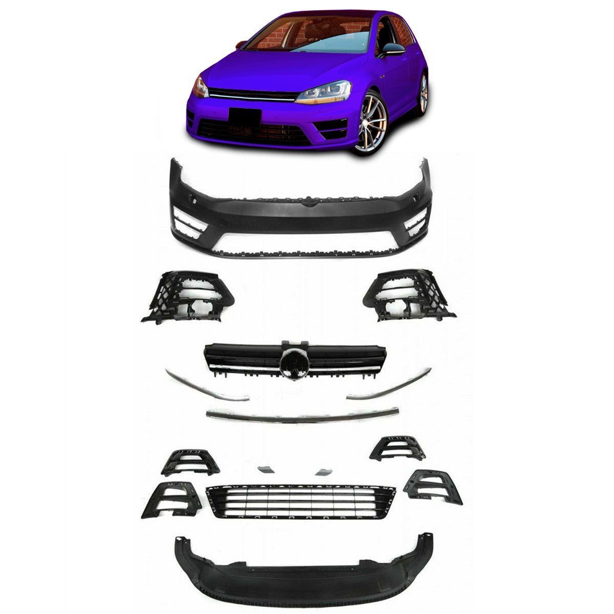 Frontstoßstange mit SRA passend für VW Golf 7 R 2012-2017