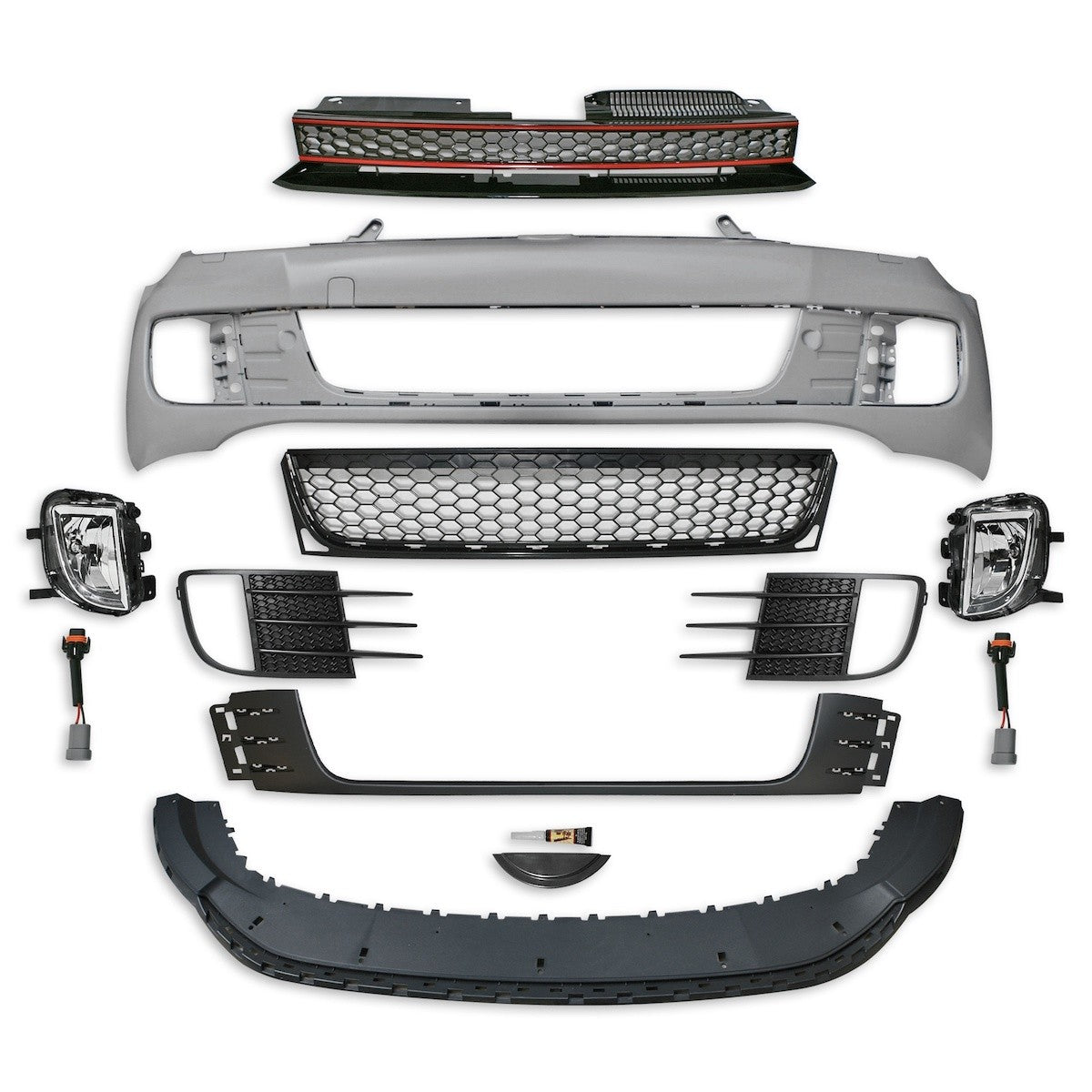 Frontstoßstange mit Grill + Nebelscheinwerfer passend für VW Golf 6 2008-2013