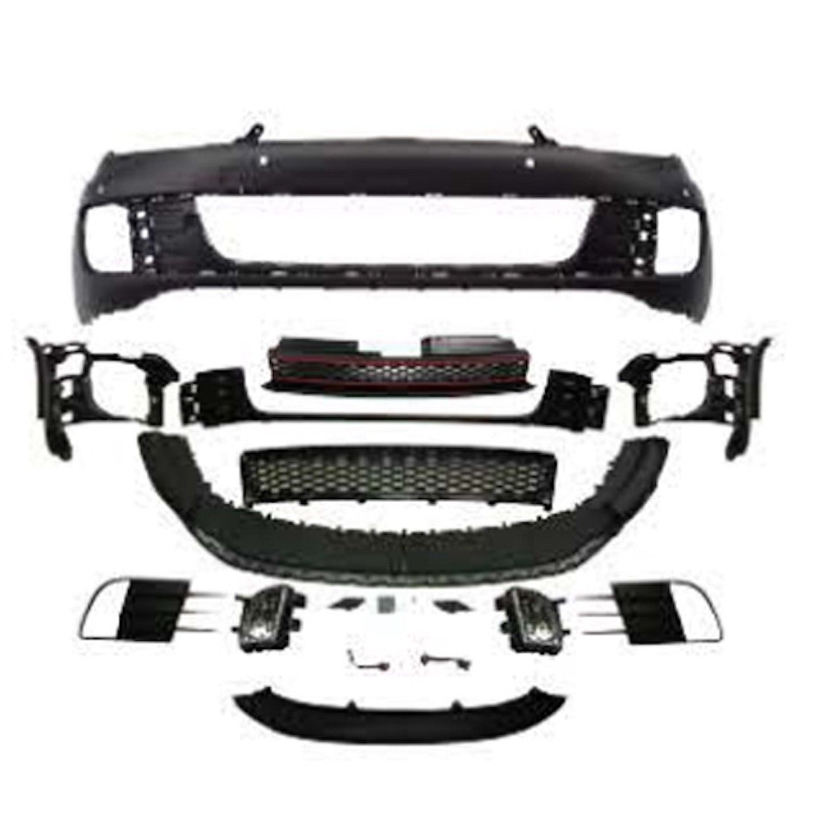 Frontstoßstange mit Grill + Nebelscheinwerfer passend für VW Golf 6 2008-2013