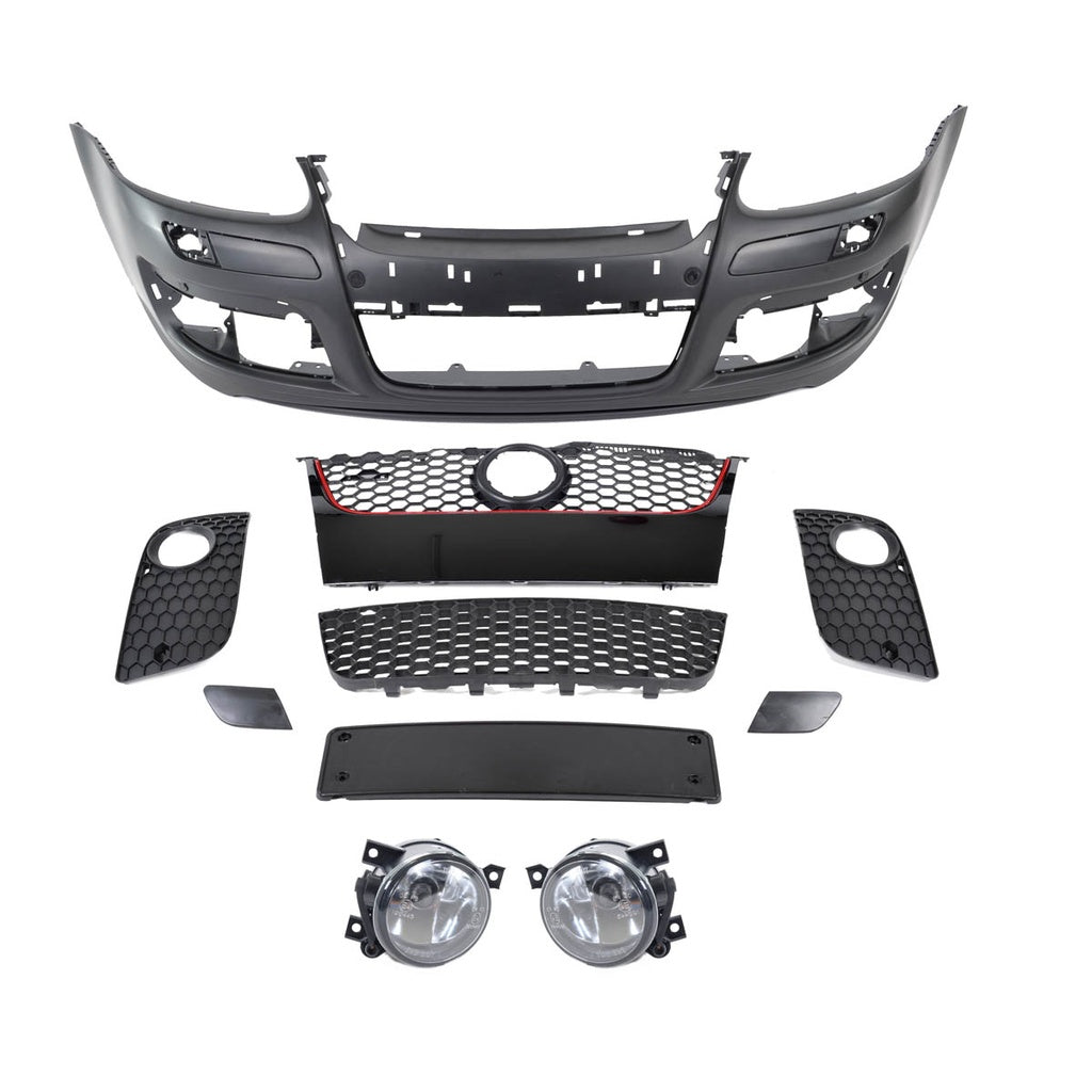 Vordere Stoßstange Unlackiert mit Grill und Nebelscheinwerfern für VW Golf 5 2003-2008