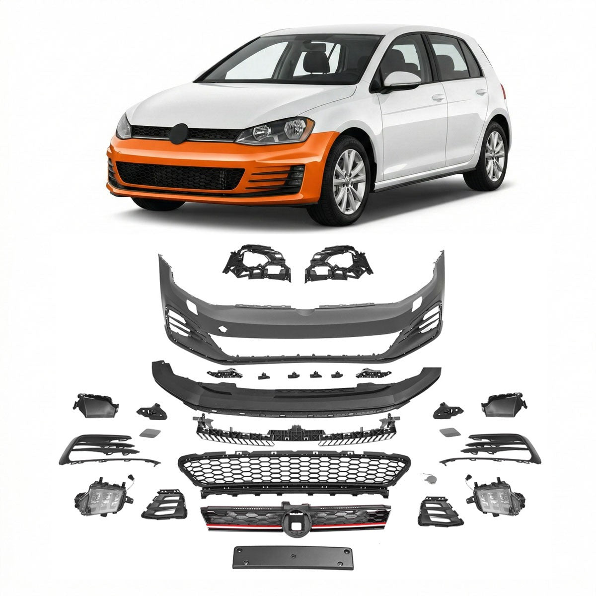 Frontstoßstange mit LED-Tagfahrlicht passend für VW Golf 7 2012-2016