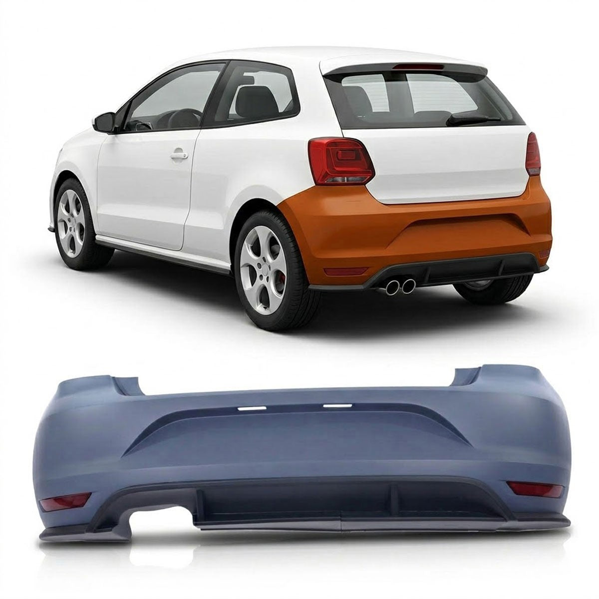Heckstoßstange passend für VW Polo V (6R, 6C) 2009-2017 GTI