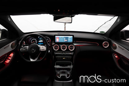 Mercedes GLC X253 Ambientebeleuchtung Komplett-Set | 64 Farben, Lüftungsdüsen, Beifahrerleiste