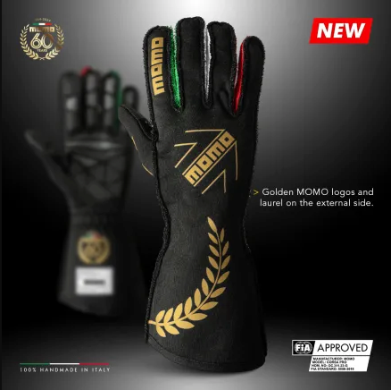60 Jahre MOMO Corsa Pro Rennfahrerhandschuhe Größe 9