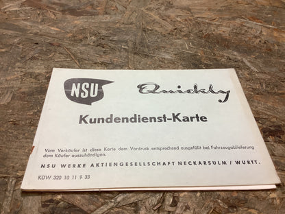 NSU Kundendienst-Karte