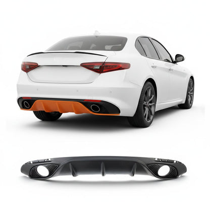 Heckspoiler Diffusor Matt Schwarz passend für Alfa Romeo Giulia 2016-heute