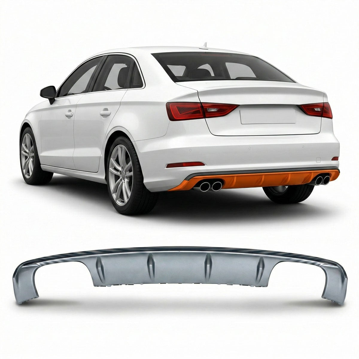 Heckstoßstange Diffusor Silbergrau passend für Audi A3 8V Limousine 2013-2015