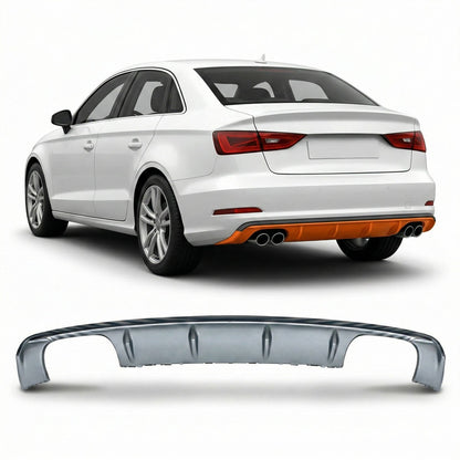 Heckstoßstange Diffusor Silbergrau passend für Audi A3 8V Limousine 2013-2015