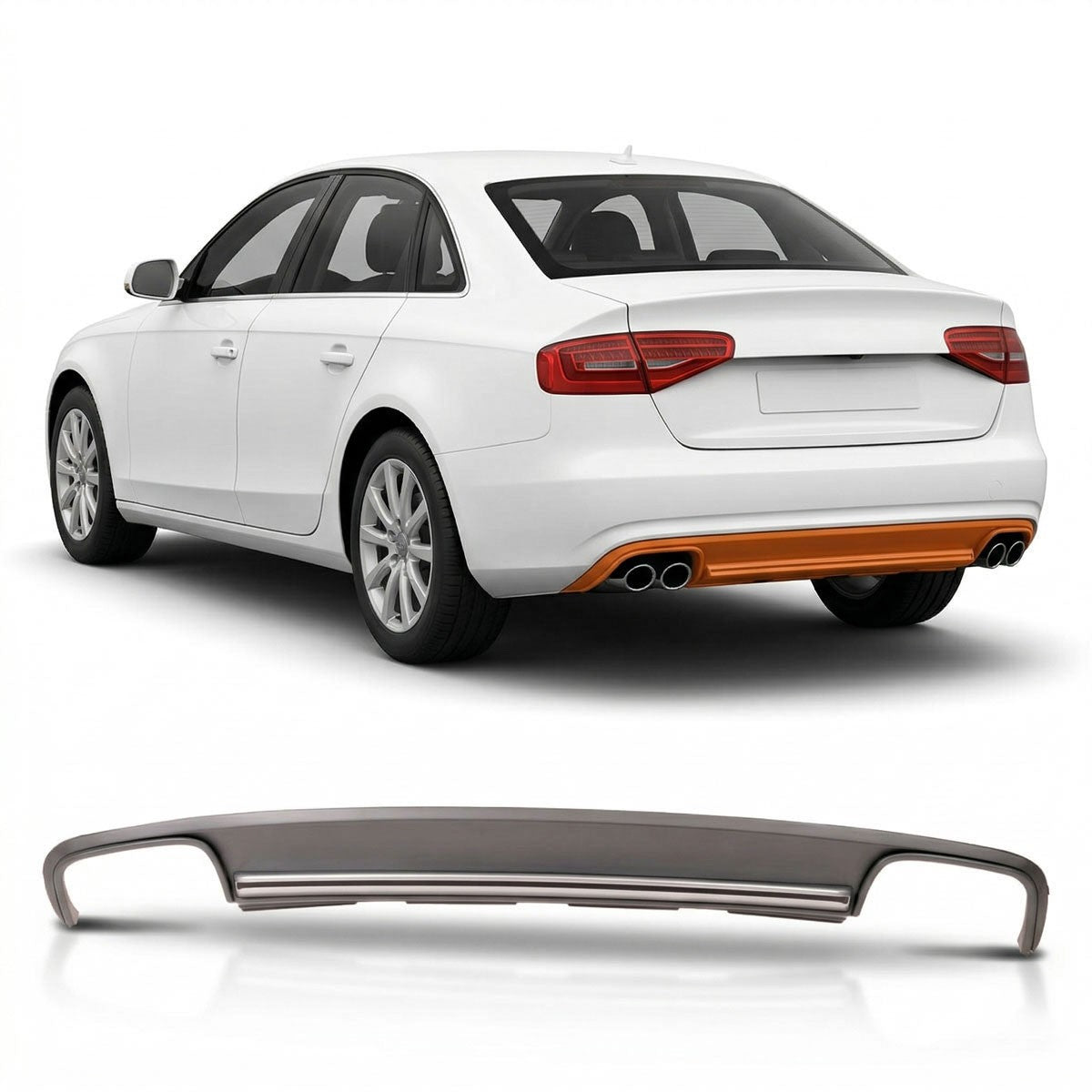 Heckdiffusor Silbergrau passend für Audi A4 B8 8K 2012-2015