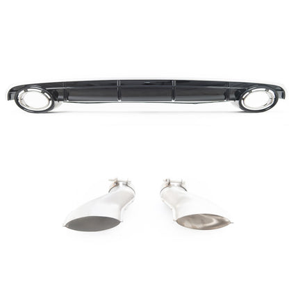 Heckstoßstange Diffusor Hochglanz Silber passend für Audi A6 C7 4G 2015-2018