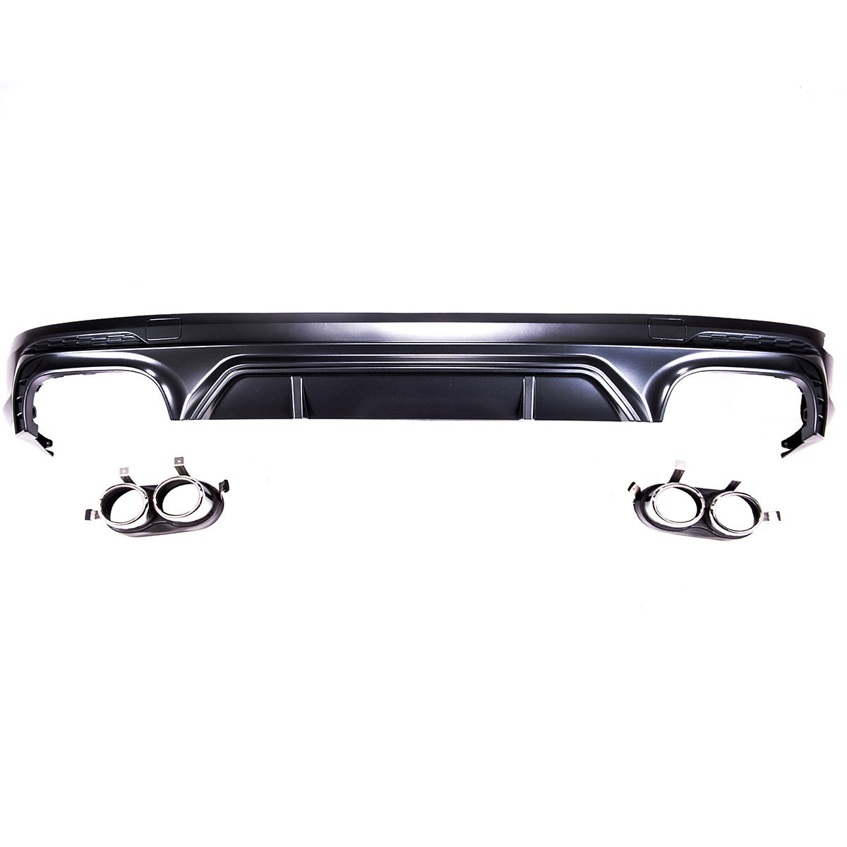 Heckstoßstange Diffusor mit Chrom Auspuffendrohren passend für Audi Q5 FY 2017-2024