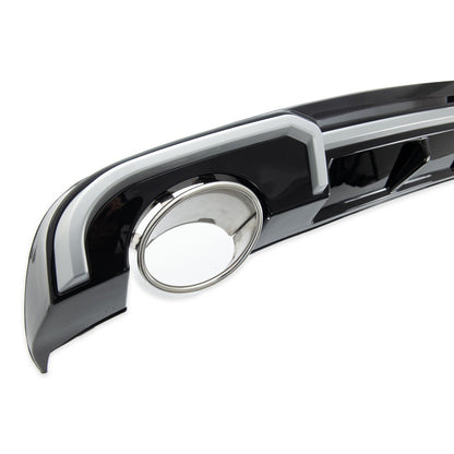 Heckdiffusor Silber & Hochglanz Schwarz passend für Audi A3 8V Sportback 2016-2021